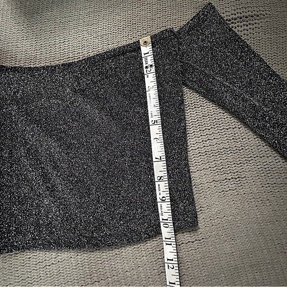 Black Stardust Y2K Off The Shoulder Crop Top - Picture 9 of 11